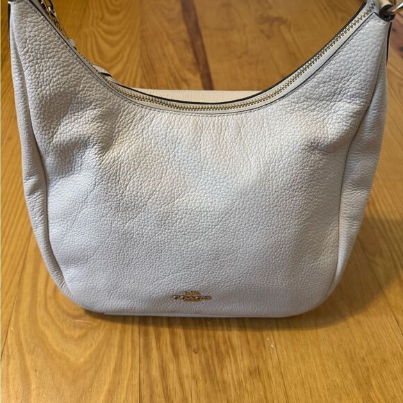 COACH Jules Hobo Leather Shoulder Handbag White C9190 - Picture 2 of 16